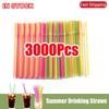 50-3000PCS Black&Colorful Drinking Straws Party Rietjes Kunststof Beverage Straw Milk Tea Kitchen Accessory Wholesale