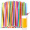 100pcs 25cm Disposable Plastic Straw Stretchable Artistic Curved Straw for Juice Beverage Soda Restaurant Tableware Accessories