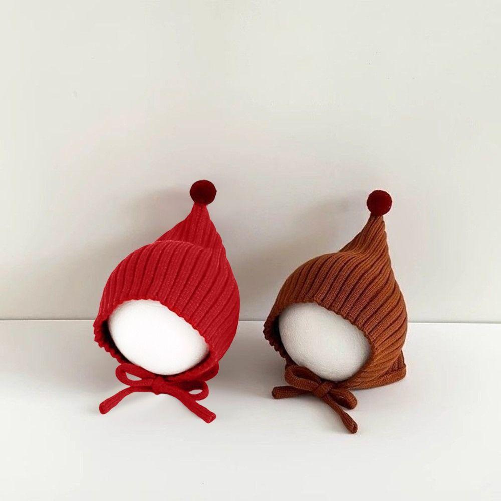 Warm Infant Beanie Cap Solid Color Winter Baby Hat Cute Baby Knitted Hat