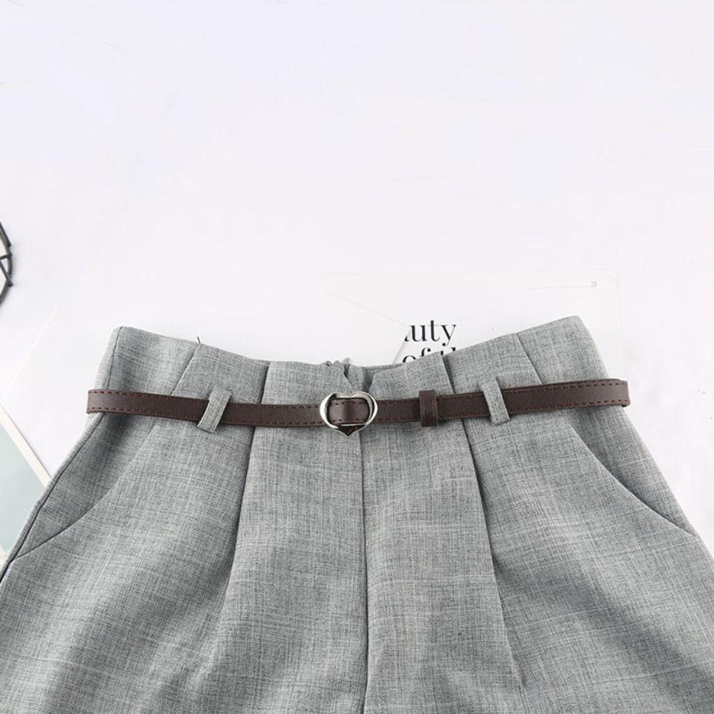 Luxury Design Non-Porous Buckle Waistband Love Heart Thin Waist Strap Chic Trouser Dress Belts
