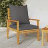 Vidaxl Garden Chairs, 2 Pcs, With Cushions, Solid Acacia Wood