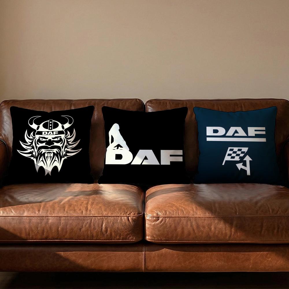 DDAF Truck Logo Cushion Cover Soft Reversible Durable Pillow Cover MultiScene Use for Home Car Daily Comfort
