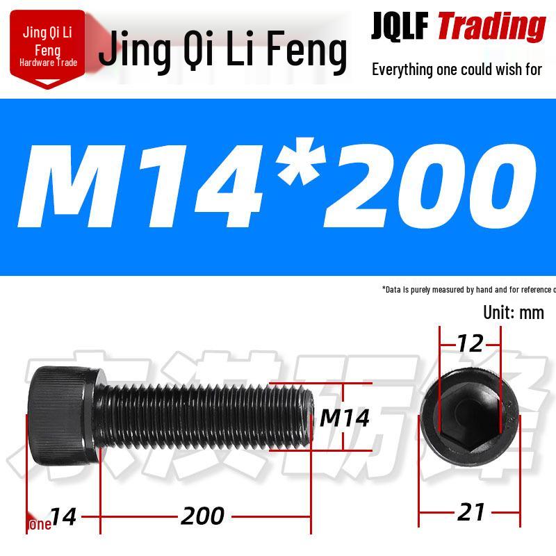 Grade 12.9 Full Thread Hex Socket Head Cap Screws - M3-M14 Black Cylindrical Bolts for Maker Accessories