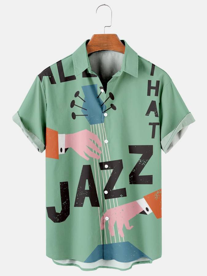 Summer Large Size Men's Casual Fashion 3D Digital Printing Short Sleeve Shirt Men's