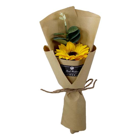 Yousheng Artificial Sunflower Bouquet Mini Scented Soap Flower Bouquet with Eucalyptus Leaves Gift for Birthday Valentine's Day Mother's