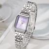 Compact Square Steel Band Quartz Watch Stainless Steel Band Fashionable Girls Watch Forest Square Watch