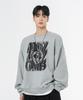 MOZMOZ Soft French Terry Chaos Oversized Sweatshirt Gray
