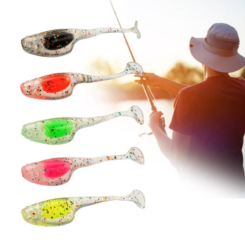 25Pcs Paddle Tail Swimbaits Artificial Worm Baits T Tail Swim Baits for Freshwater Saltwater Soft Fishing Lures