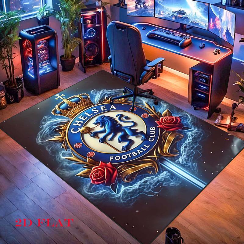 Chelsea FC Logo Carpet Rug for Living Room Bedroom Home Sofa Decoration,Kids Play Nonslip Floor Mat