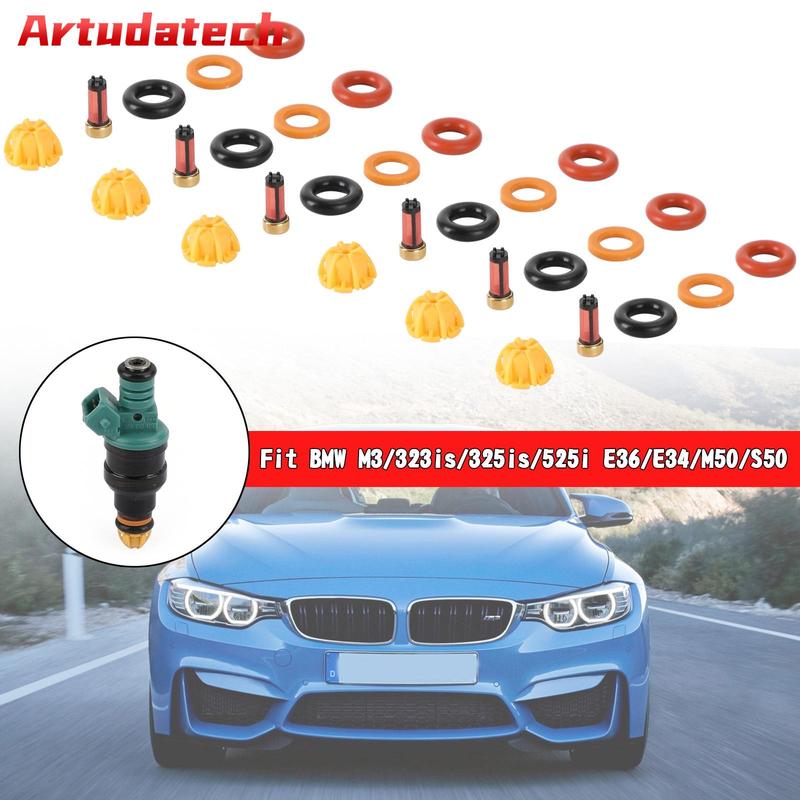 Artudatech 6 Set Fuel Injectors Repair Seal Kit Fit For BMW M3/323is/325is/525i E36/E34/M50/S50 Car Accessories