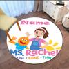 Custom Name Ms. Rachel Printed Round Rug Carpet Chair Rug Area Rug Entryway Doormats,for Office Chair Living Room Bedroom Kitchen Room.