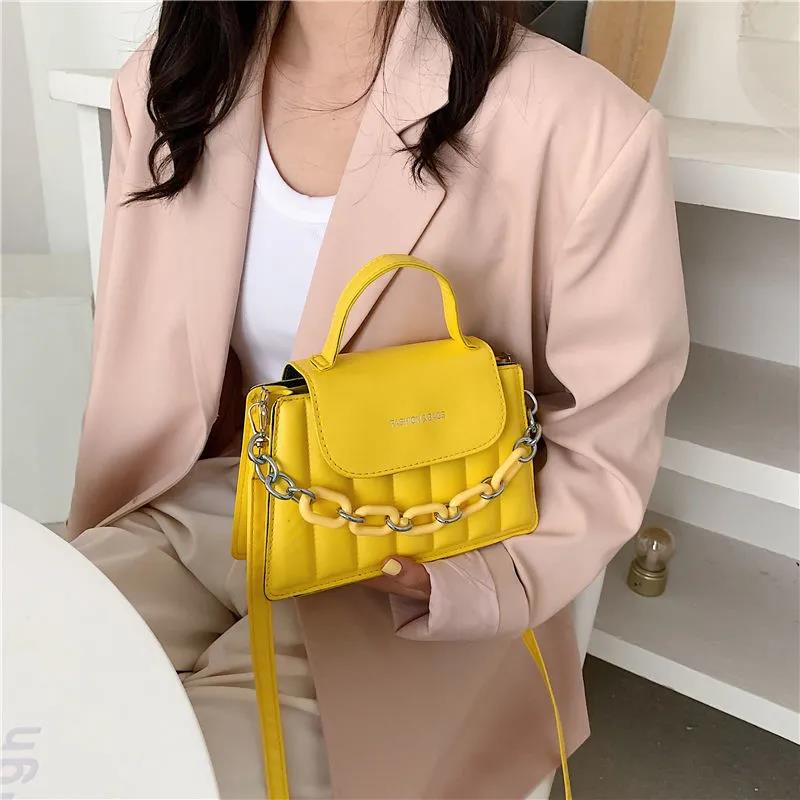 Borsa portatile vintage da donna Borsa versatile a tracolla singola inclinata Borsa piccola quadrata femminile in tinta unita