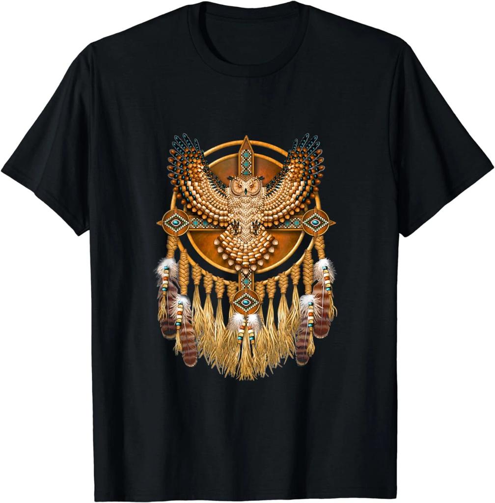 Native American Tribal Owl Design Gift Idea Premium Tee T-Shirt