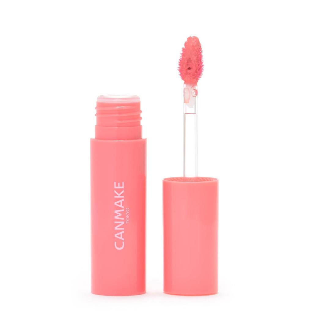 Canmake Glass Tint Syrup 05 Lively Peach Lip Tint Glossy Coral 3.1g