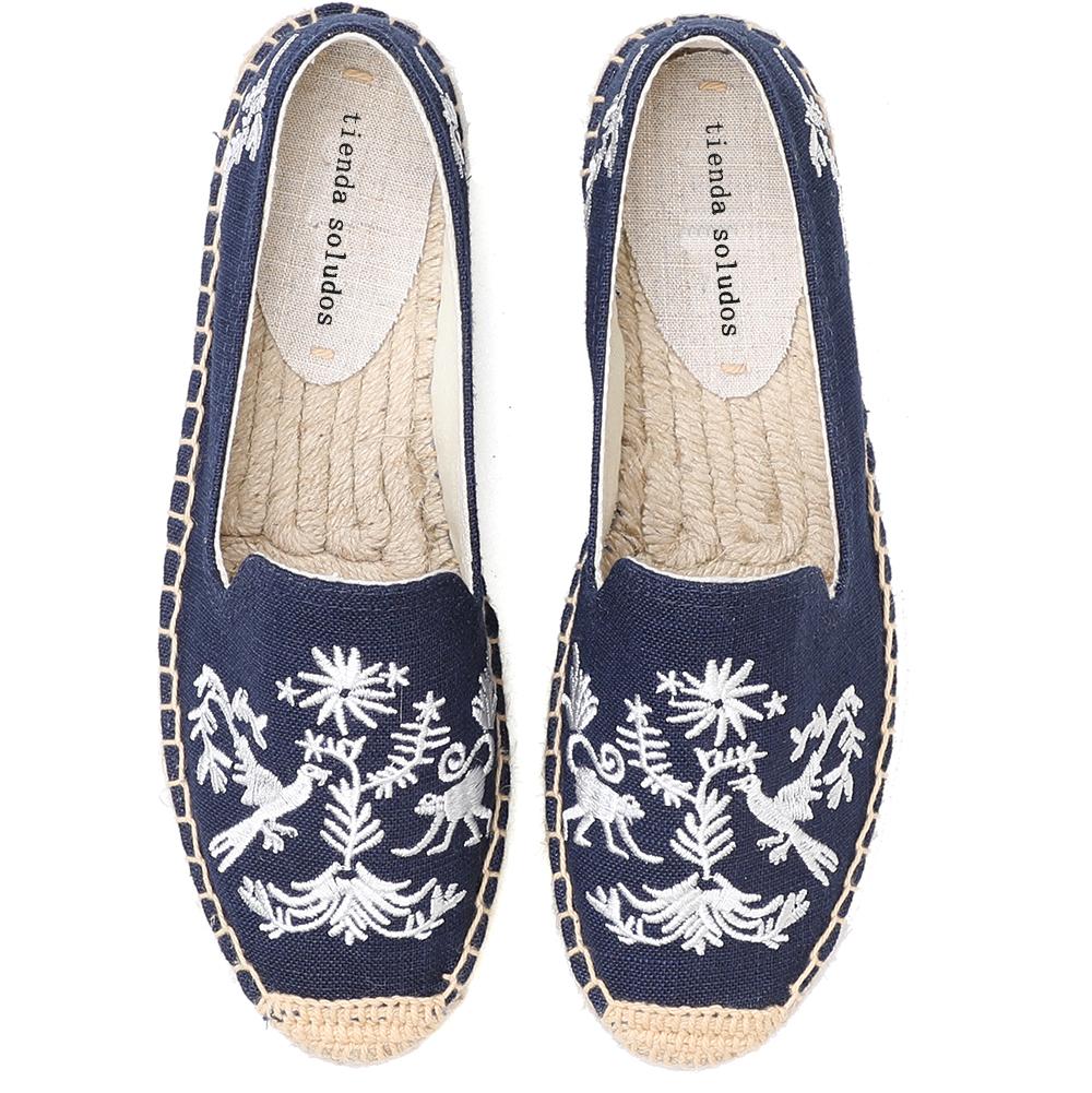 2021 Zapatillas Mujer Espadrille 2021 Sapatos Espadrilles Embroider Shoes Comfortable Ladies Womens Casual Flax Hemp Fashion