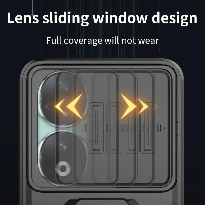Custodia Honar Honer 90 5G Scorrevole Protezione Lente Fotocamera Anello Supporto Custodia per Telefono Per Honor 90 5G Honor90 REA-NX9 6.7" Cover Posteriore Armor