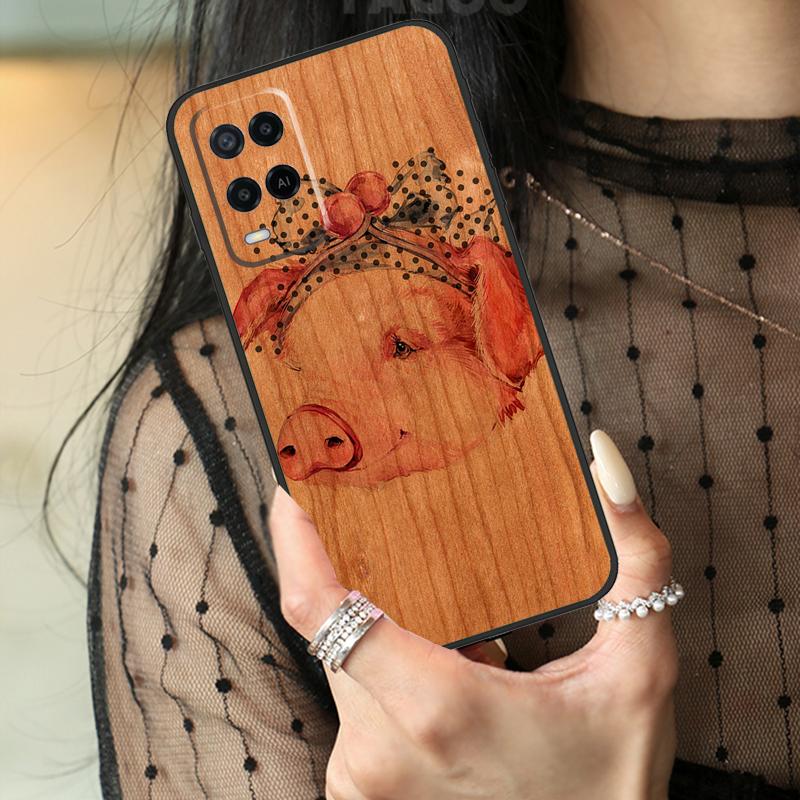 Deer Lion Elephant Wood Animal Case For Oppo A5 Pro A15 A17 A57 A77 A18 A38 A58 A78 A98 A94 A74 A54 A40 A60 A80 A96 A76 A16