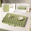 Tilted Design Dish Drying Mat Non-Slip Water Drip Catcher Flexible Countertop Drain Tray Fruit