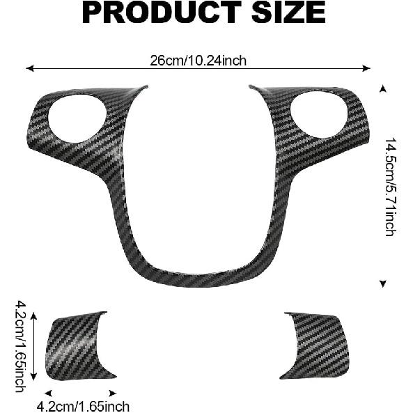 JSCARLIFE Steering Wheel Cover Trim for 2012-2014 F-ord Focus MK3 and 2013-2015 F-ord Kuga, Car Interior Accessories