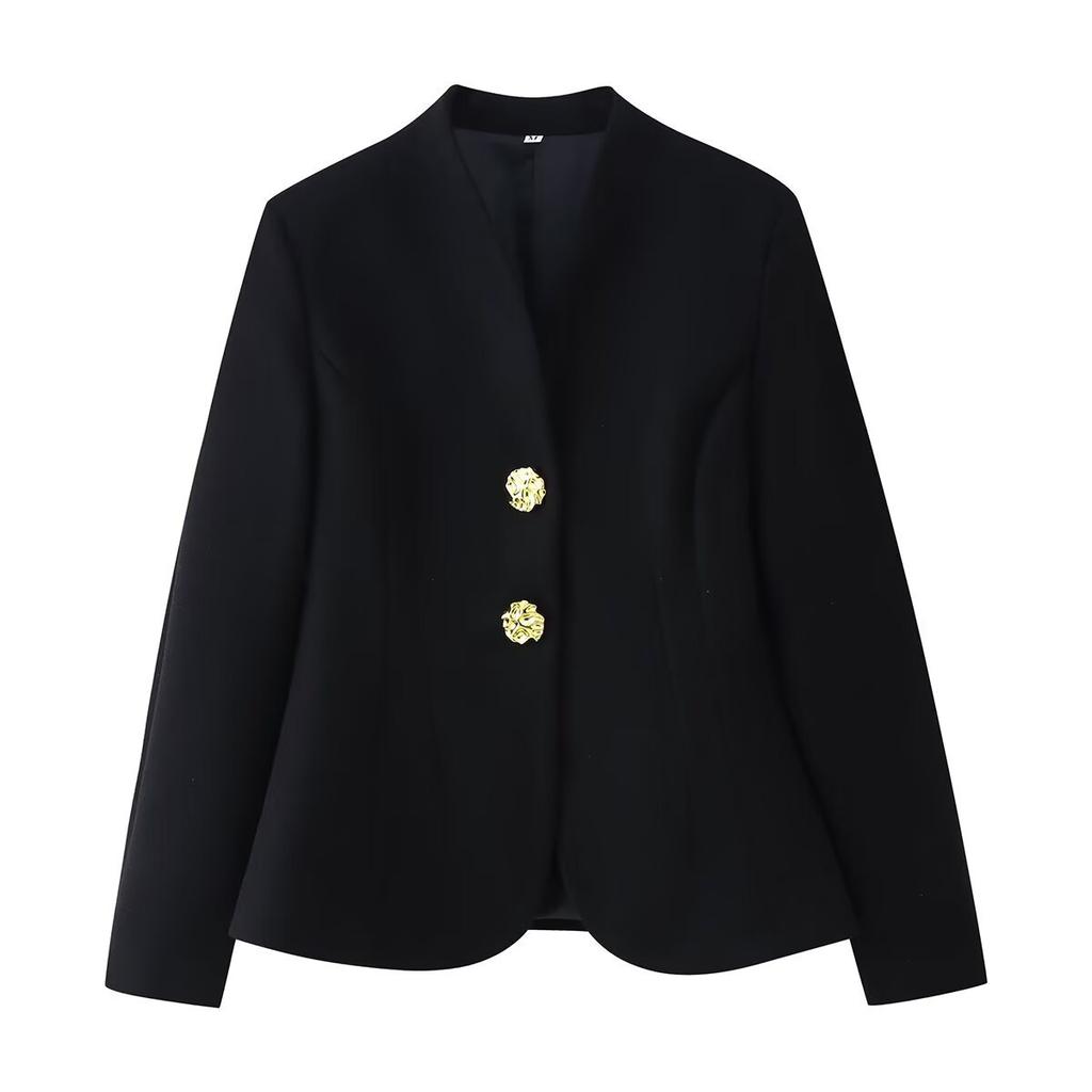 European and American style, new women's clothing, fashionable, woolen cocoon-shaped waist metal buckle decorative coat