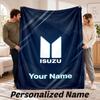 Isuzu Personalized Flannel Blanket Custom Name Text Soft Throw Blanket Home Decor