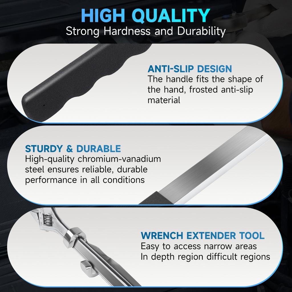 15Inch Electroplating Spanner Torque Amplifier Device for Mechanics Wrench Extension for Tighten Nuts Bolts for Extra Leverage