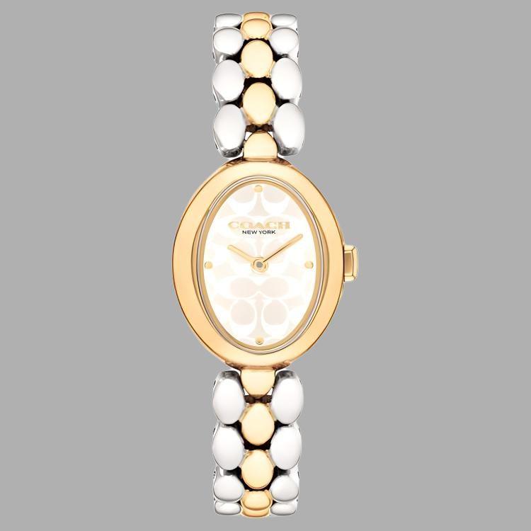 COACH Sammy watch quartz movement stainless steel strap 22mm white dial women's watch waterproof 30 meters CY642