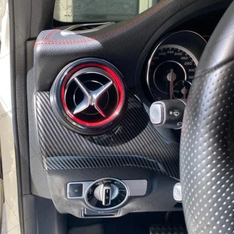 Car Carbon Fiber Dashboard Driver Side Decoraion Cover for Mercedes-Benz GLA CLA A-Class A200 A220 2015 2016 2017