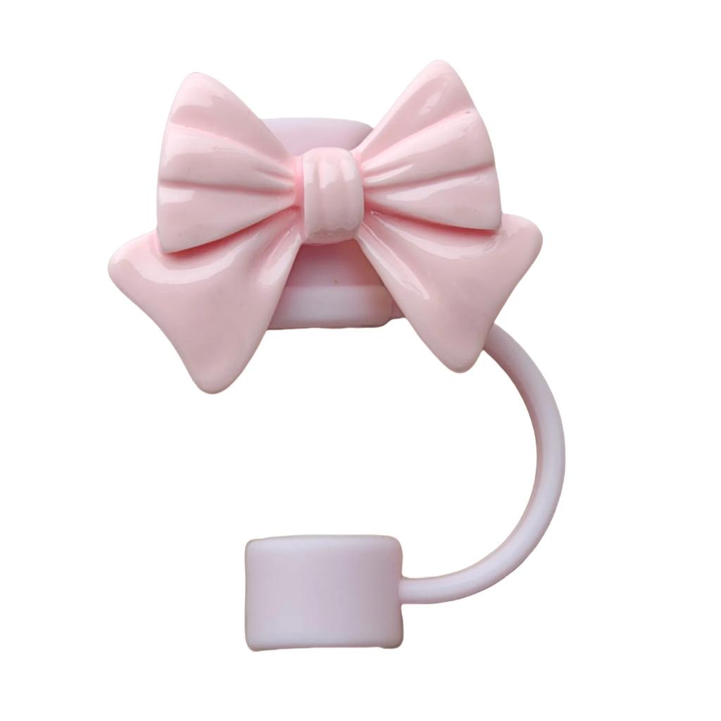 Silicone Straw Cover Cap for Stanley Cup Accessories, Cute bow Straw Toppers for Tumblers,10mm Straw Dust Proof Plugs Protector