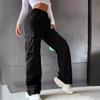 Pantaloni Casual Estivi Sottili a Vita Alta Gamba Larga Dritti Traspiranti Stile Retro Americano