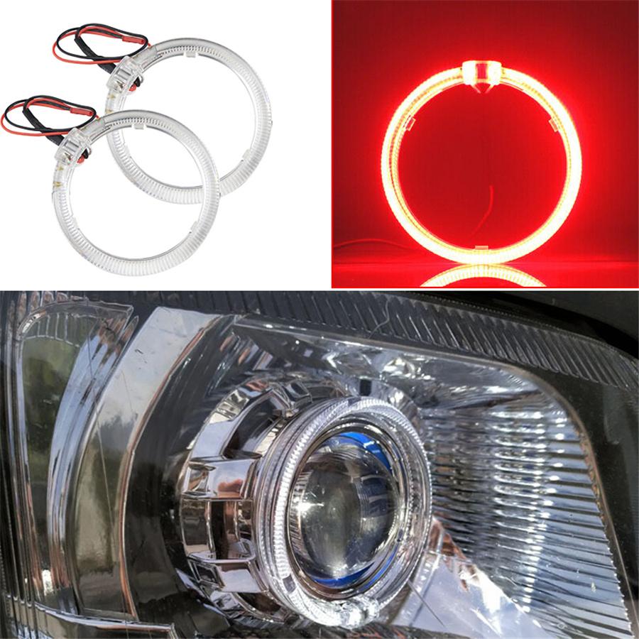 

2pcs Red 2.5 LED Light Guide Angel Eyes Halo Rings for Car Headlights Retrofit