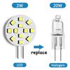 10 Pack G4 LED Bulbs AC/DC 12V 2W SMD2835 Super Bright for Recessed Puck Light Cabinet RV Interior Lighting