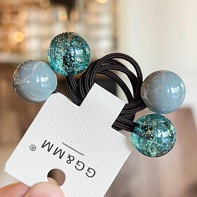 

2 шт. новые детские аксессуары для волос, цветное кольцо для волос, резинка для волос, милые волшебные бусины, женская резинка для волос, резинка для головы