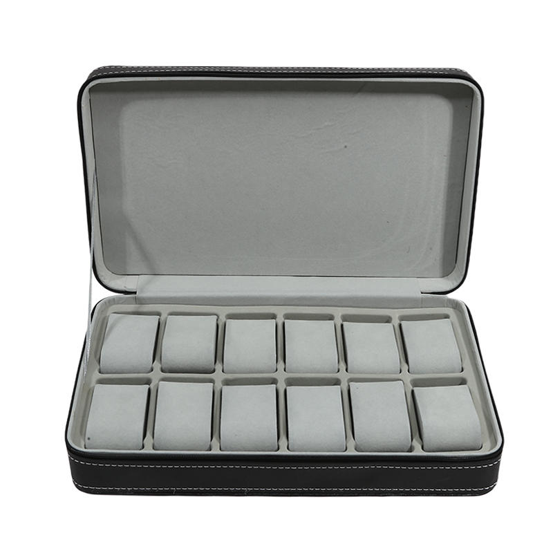 New Black PU Leather Watch Storage Box Travel Bag 6/10/12slots Black Brown Portable Vintage Watch Display Case Watch Storage