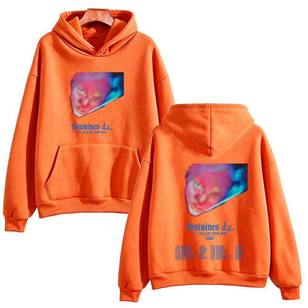 Fontaines D.C. Tour 2026 Hoodies Unisex with Hooded Long Sleeve Sweatshirt Rock Oversized Fan Streetwear Fashion Loose Pullovers