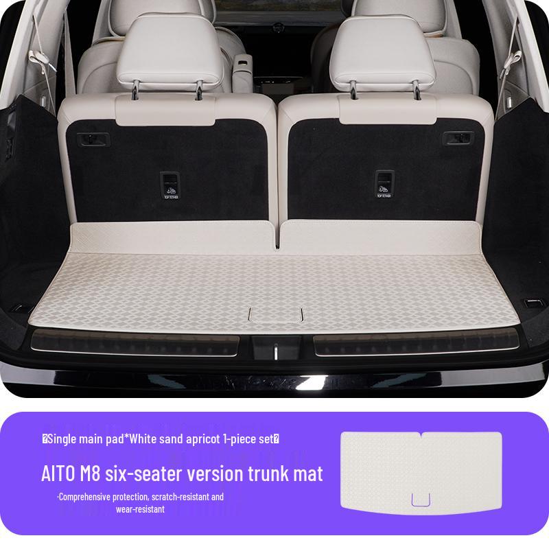 AITO M8 Trunk Mat: 3D Leather Protective Cover with Full Coverage, Tail Box Mat Decoration Accessory.