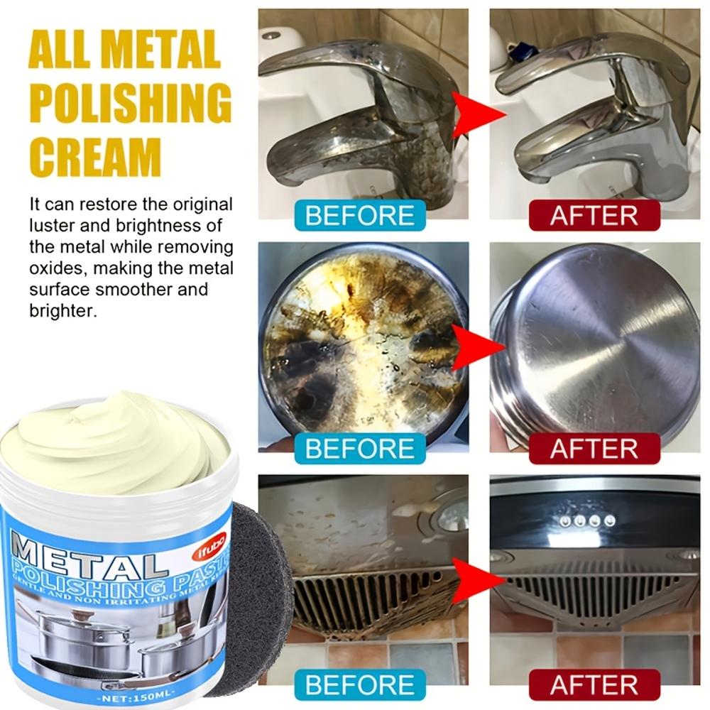 High-Performance Multi-Purpose Metal Polish - Versatile Restoration Cream for Kitchenware, Suitable for Cars, Motorcycles, RVs,