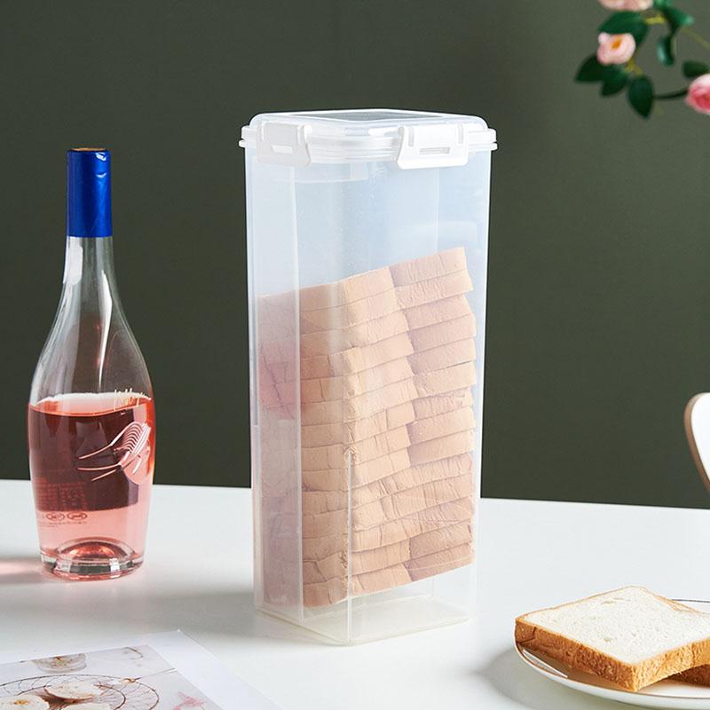 Brotbox aus Kunststoff mit dicht schließendem Deckel und Tablett, Brotaufbewahrungsbox, Aufbewahrungsbox für Sandwichbrot, Aufbewahrungsbox für Pasta, Mehrkornbehälter