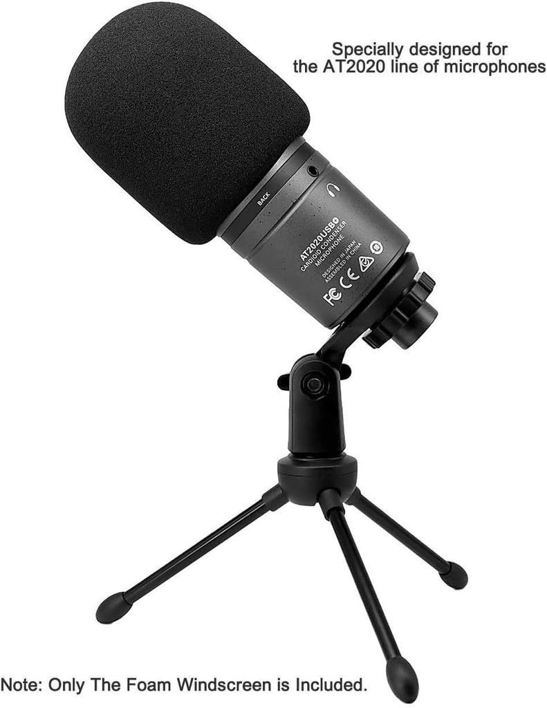 Etour AT2020 Microphone Shock Mount with Pop Filter, [Custom for Audio-Technica Microphones] Anti-Vibration Suspension Shock Mount Holder Clip