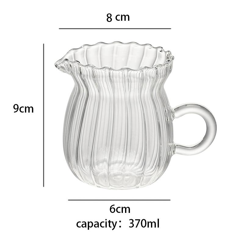 Glass Coffee Milk Jug Multifunctional Tea Pitcher Heat Resistant Transparent for Living Room Household Cafe Office Beverage