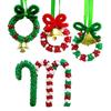 1570 PCS Christmas Beaded Ornament Kit Party Craft Wreath Candy Cane DIY Decoration Pendant For Christmas Hanging