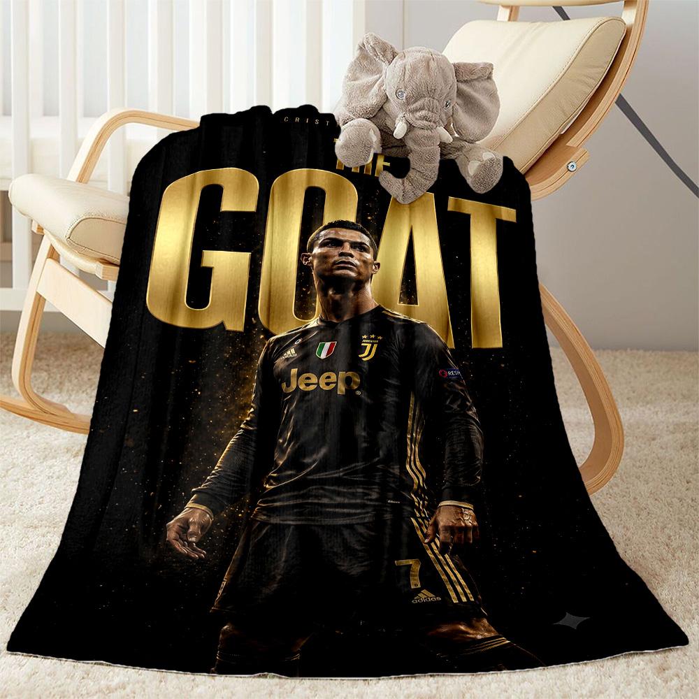 Ronaldo's Legacy Football Blanket Soft Warm Cozy Perfect for Chair Couch Sofa Four Seasons Universal Warmthful Decor