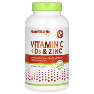 Immunità, Vitamina C + D3 e Zinco, 250 capsule