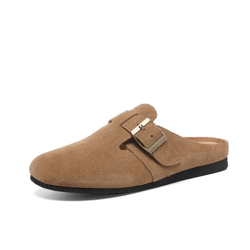 

Cretsar Модные женские замшевые туфли-сабо Кожаные мюли Пробковая стелька Сандалии Картофельные туфли Новые мужские женские туфли-сабо с поддержкой свода стопы 36