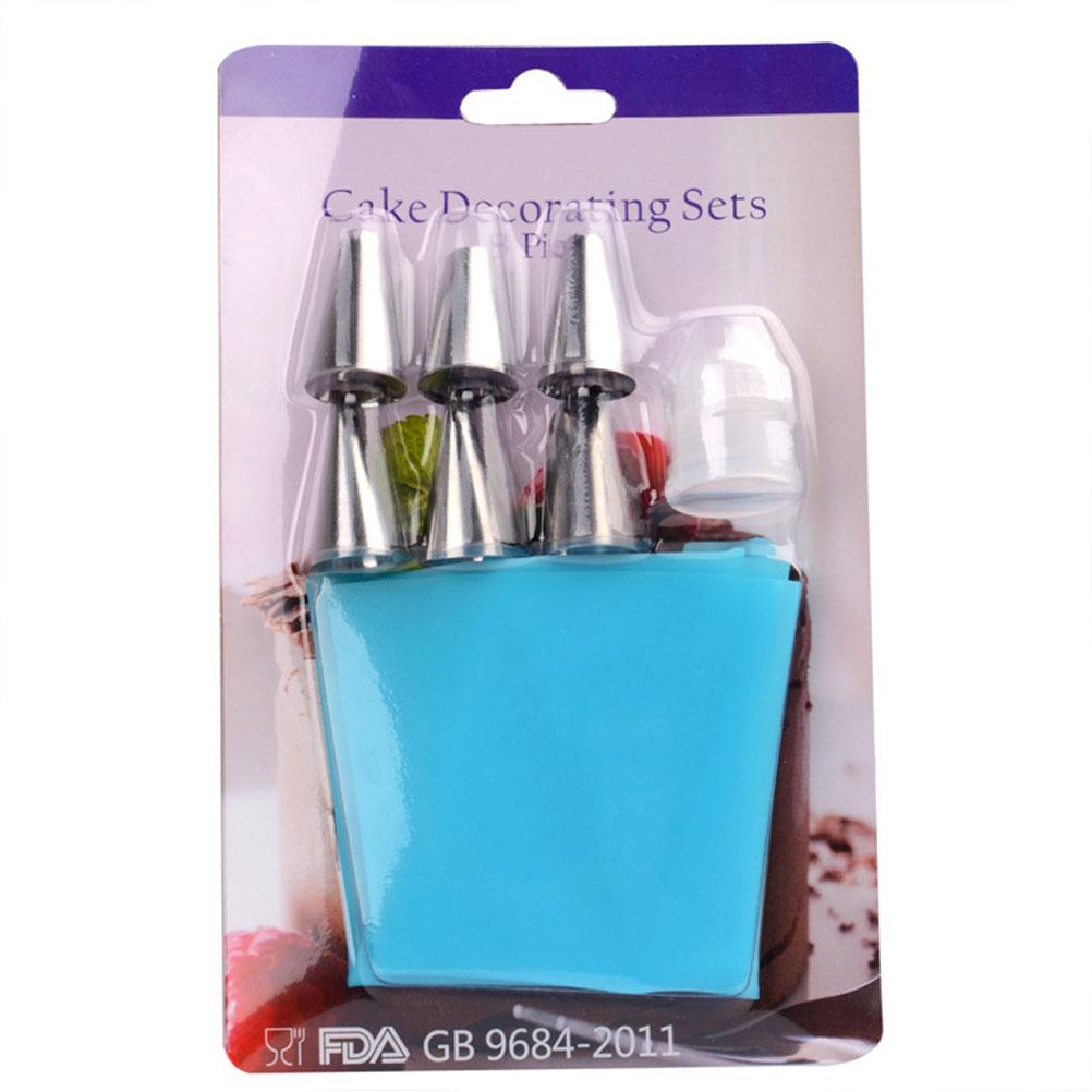 8Pcs Silicone Piping Bags Nozzle Kit Icing Piping Cream Pastry Bag Set for Cake Decorating