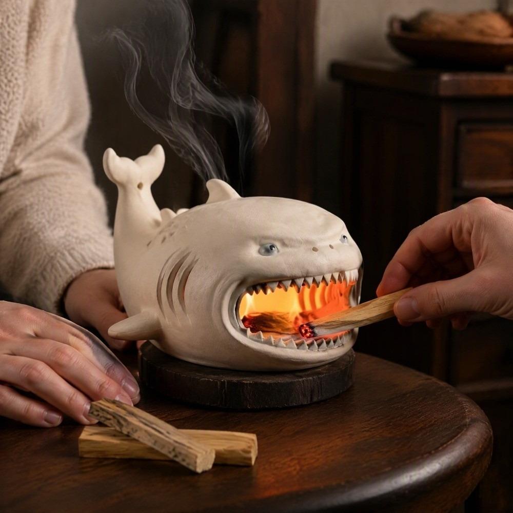 Scalding-Proof Shark Incense Holder Cartoon Shark Decor Creative Incense Box  Living Room