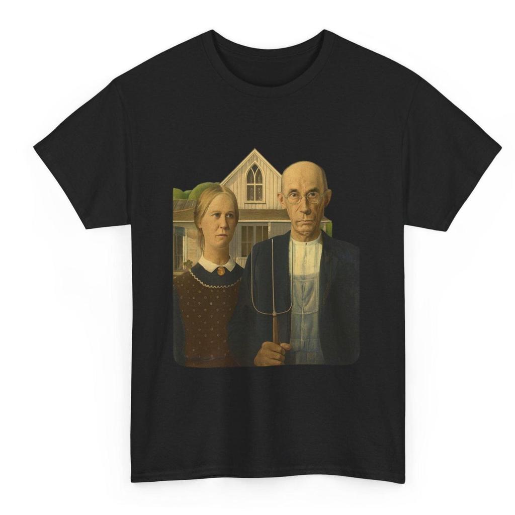 American Gothic T-Shirt: Grant Wood Kunst, Vintage Americana T-Shirt