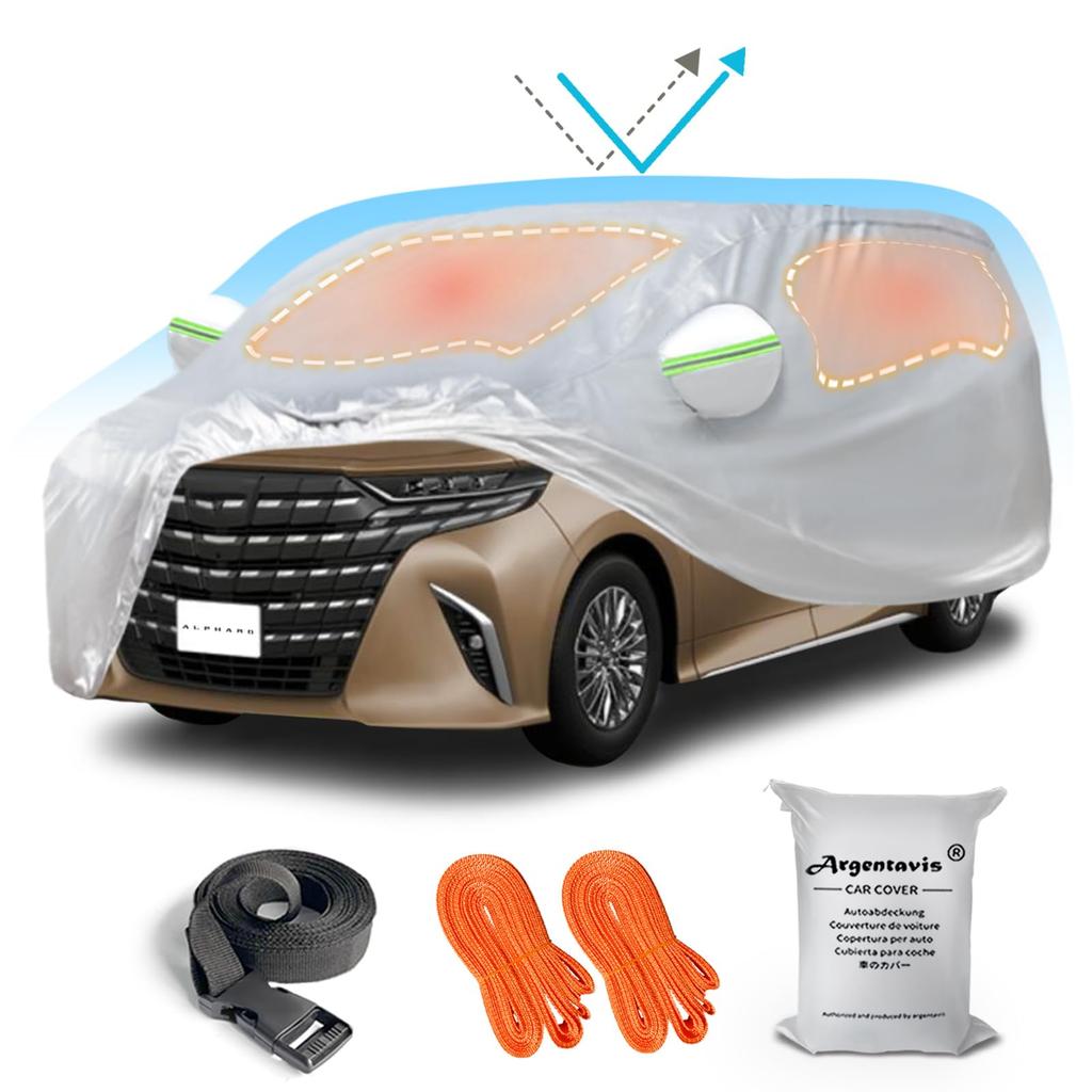 Large XXL Car Cover for the Alphard and Also Suitable for and As a Hood and Yellow Includes a Elastic Also Suitable for Large Vellfire. Sunscreen,