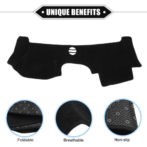 Dashboard Cover Compatible for Cadillac CTS 2004-2009, Non-Slip Polyester Black Dash Cover Mat Dash Board Protector Cover