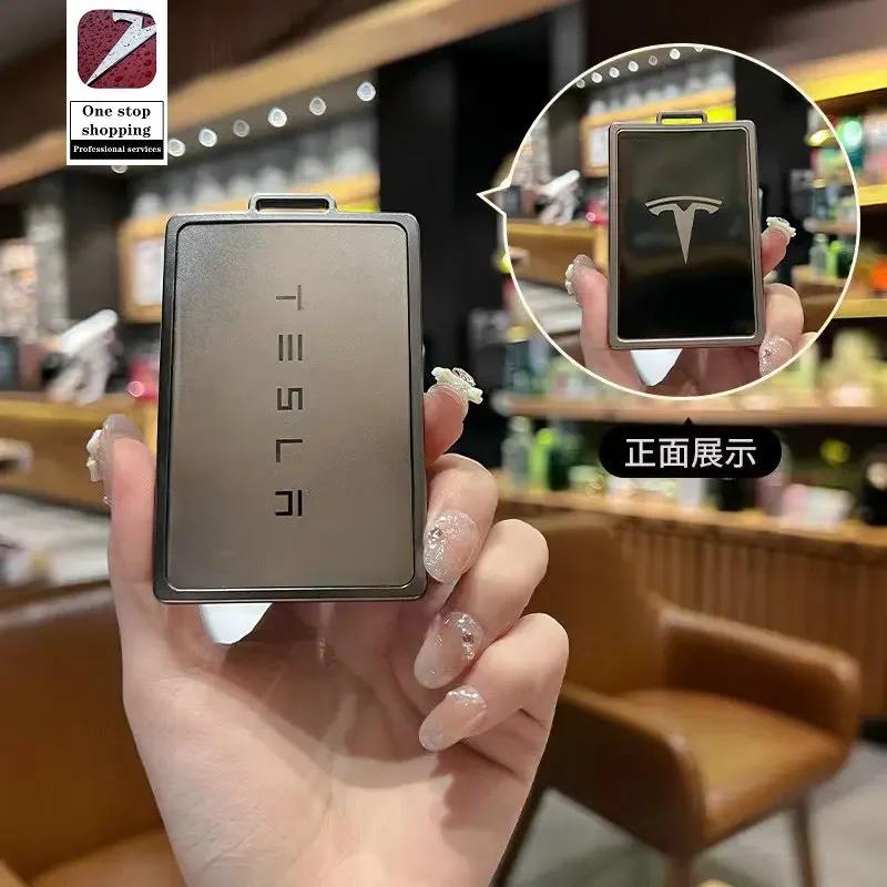

Car Sticker 2025 New Tesla for Tesla car keychain protective cover Model Y card cover Model 3 X S metal keychain remote control